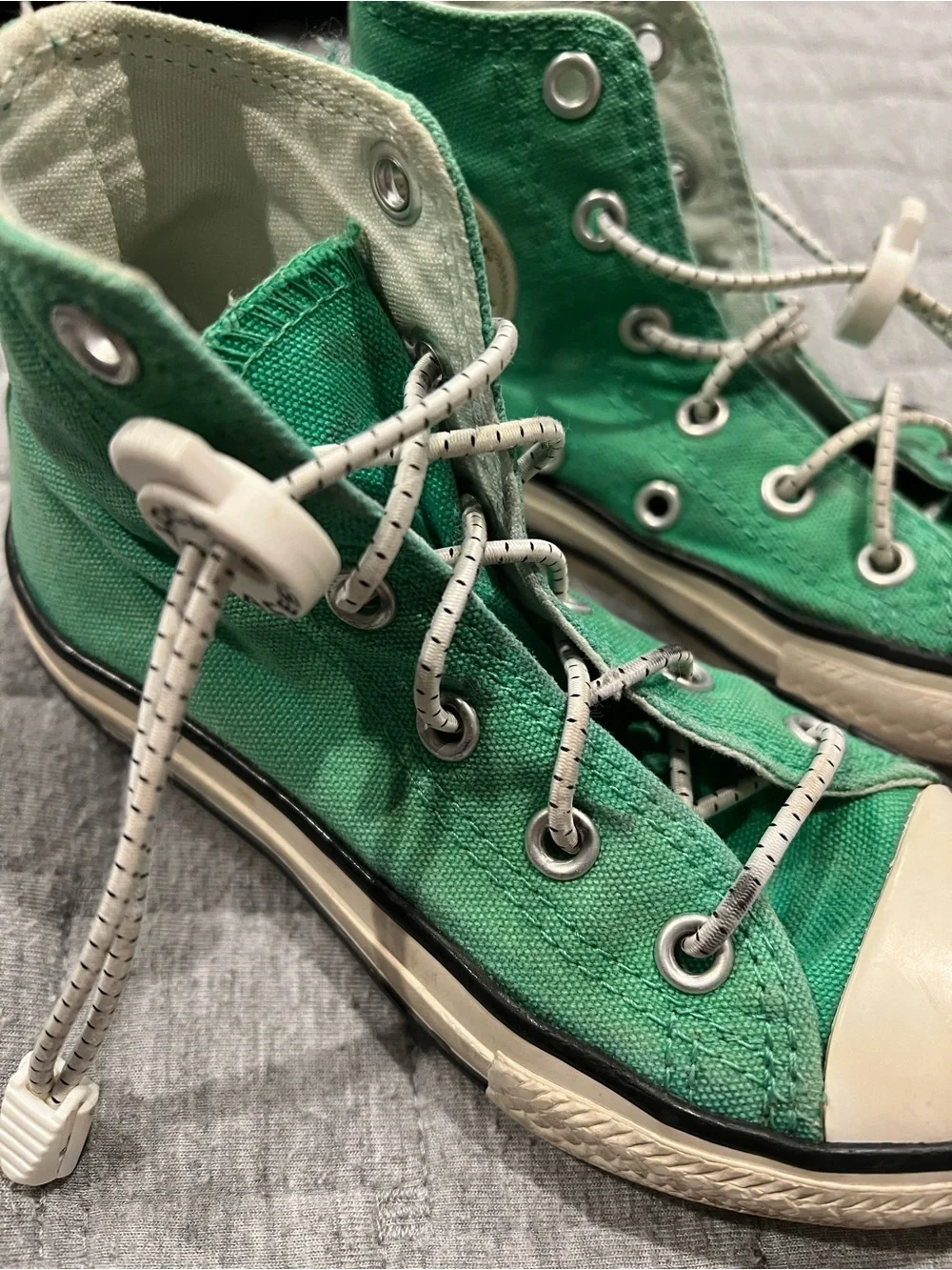 Converse Kids Green High-Top Canvas Sneakers with White Accents